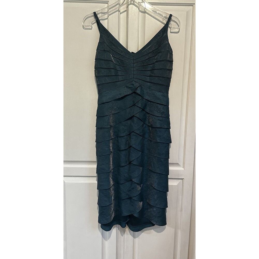Adrianna Papell Ruffle Dress Size 8 Flattering Cocktail Dress Cropped Cardigan